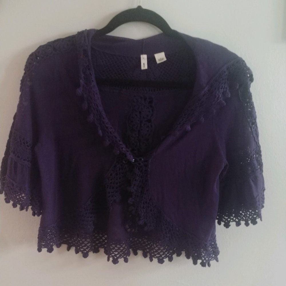 Anthropologie Cardigan Hooded Shoulder Wrap EUC